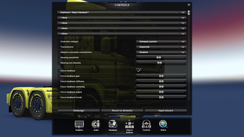 Best Controller Settings for Truck Simulator