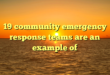 19 community emergency response teams are an example of