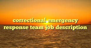 correctional emergency response team job description