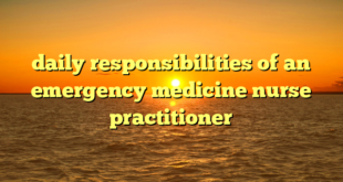 daily responsibilities of an emergency medicine nurse practitioner