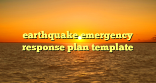 earthquake emergency response plan template