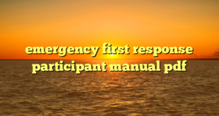 emergency first response participant manual pdf