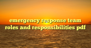 emergency response team roles and responsibilities pdf